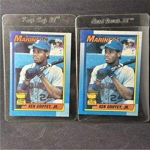 1990 Topps Ken Griffey Jr  ROOKIE ERROR BLOODY SCAR. AND MISCENTERED CARD